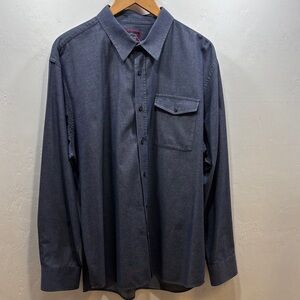 UNTUCKit Classic Dark Denim Cotton Blue Casual Button-Down Shirt Size XXL